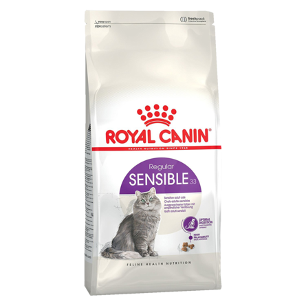 Royal Canin Sensible Сухой корм для взрослых кошек с чувствительным пищеварением – интернет-магазин Ле’Муррр