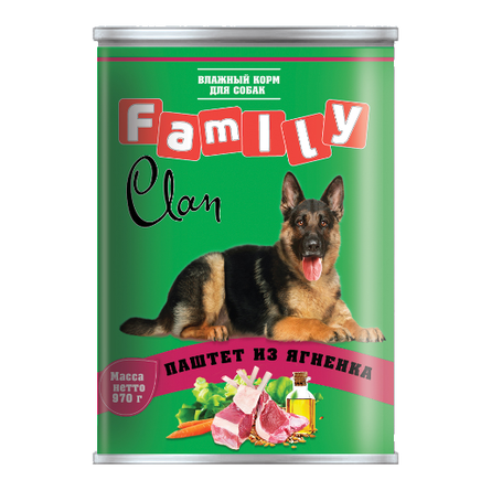 Clan Family Паштет для взрослых собак всех пород (с ягненком) – интернет-магазин Ле’Муррр
