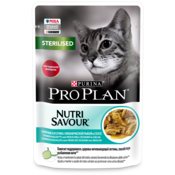 Влажный корм Pro Plan® Nutri Savour® для взрослых стерилизованных кошек и кастрированных котов (с океанической рыбой в соусе)