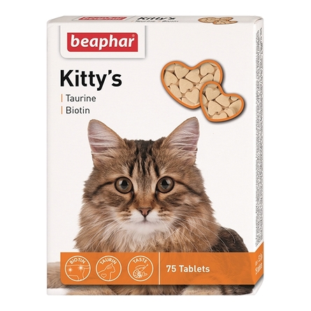 Beaphar Kitty's Taurin + Biotin Кормовая добавка для кошек (с таурином и биотином), 75 таблеток – интернет-магазин Ле’Муррр